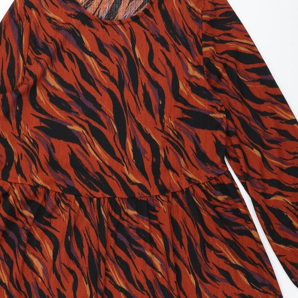 TU Womens Orange Animal Print  Fit & Flare  Size 18