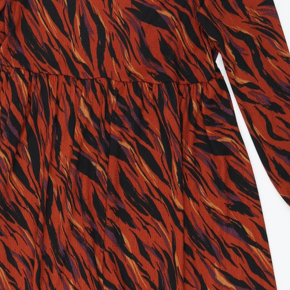 TU Womens Orange Animal Print  Fit & Flare  Size 18