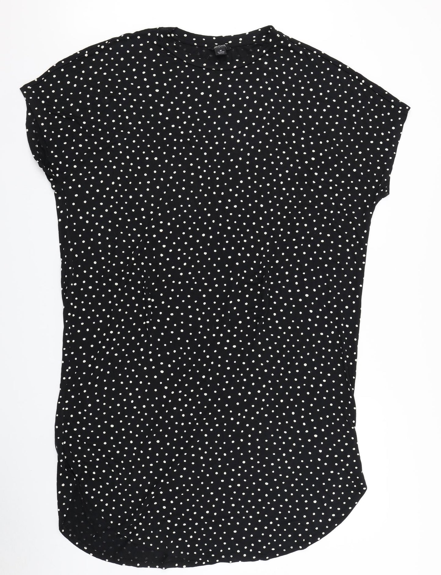 Monki Womens Black Polka Dot  T-Shirt Dress  Size M