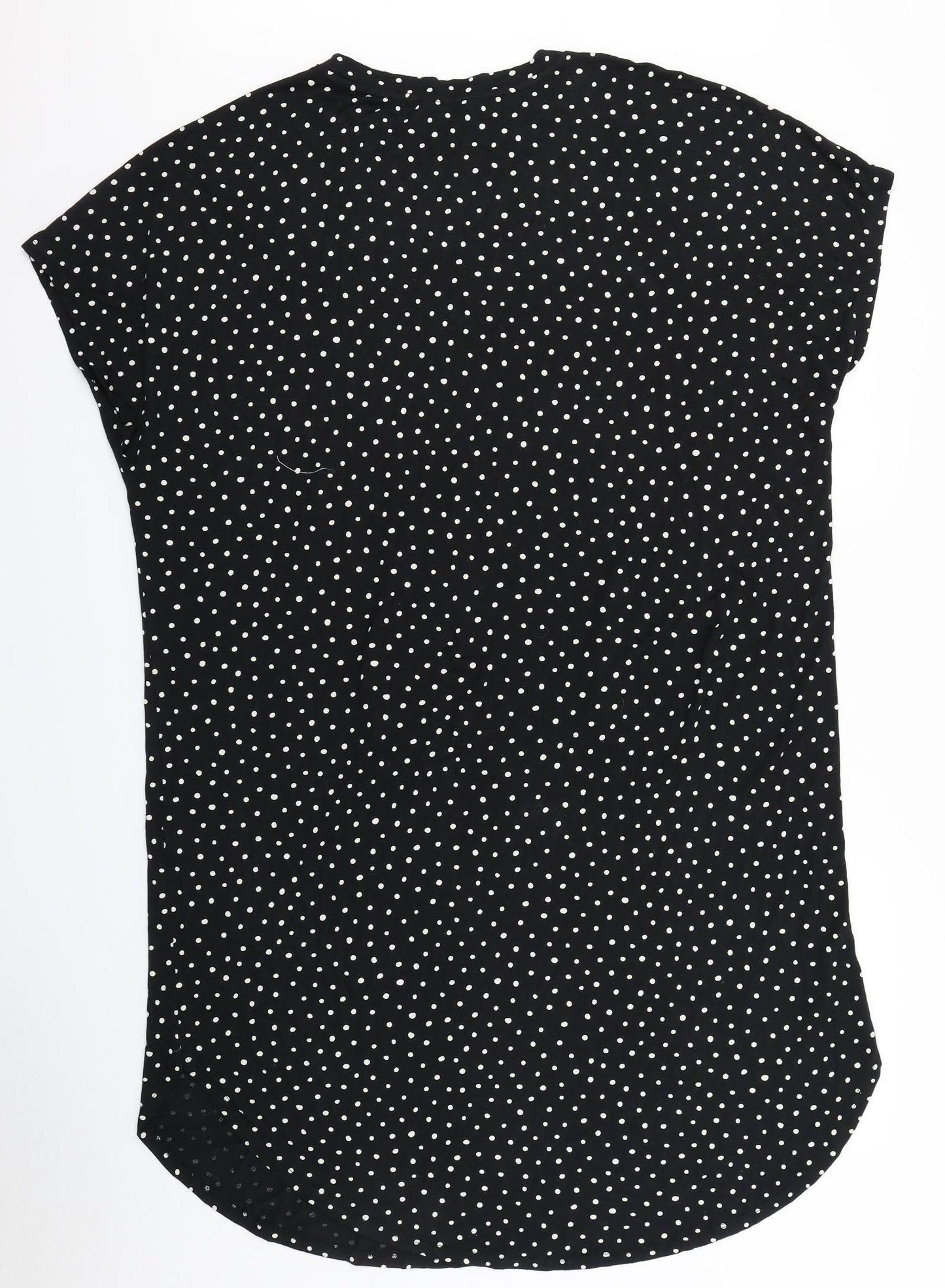 Monki Womens Black Polka Dot  T-Shirt Dress  Size M
