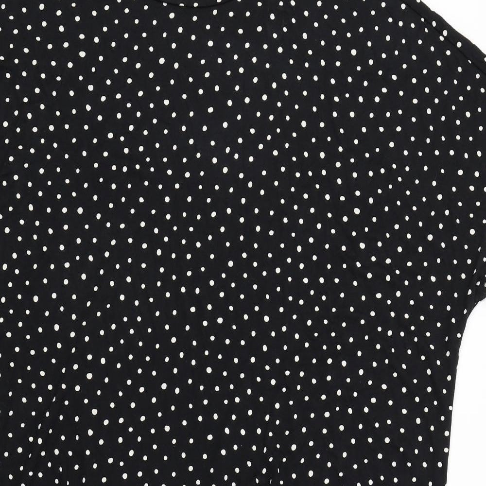 Monki Womens Black Polka Dot  T-Shirt Dress  Size M