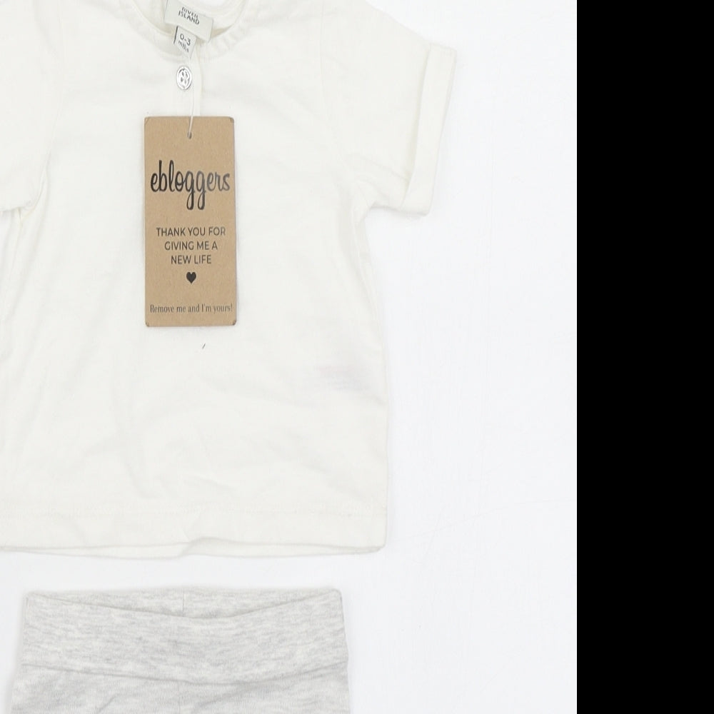 River Island Girls Grey   Trousers Set Outfit/Set Size 0-3 Months
