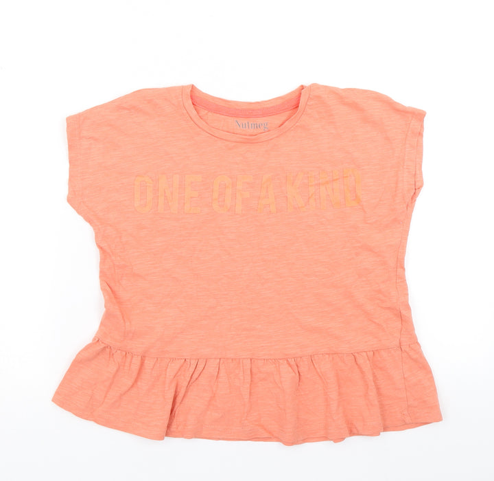 Nutmeg Girls Orange Basic T-Shirt Size 9-10 Years