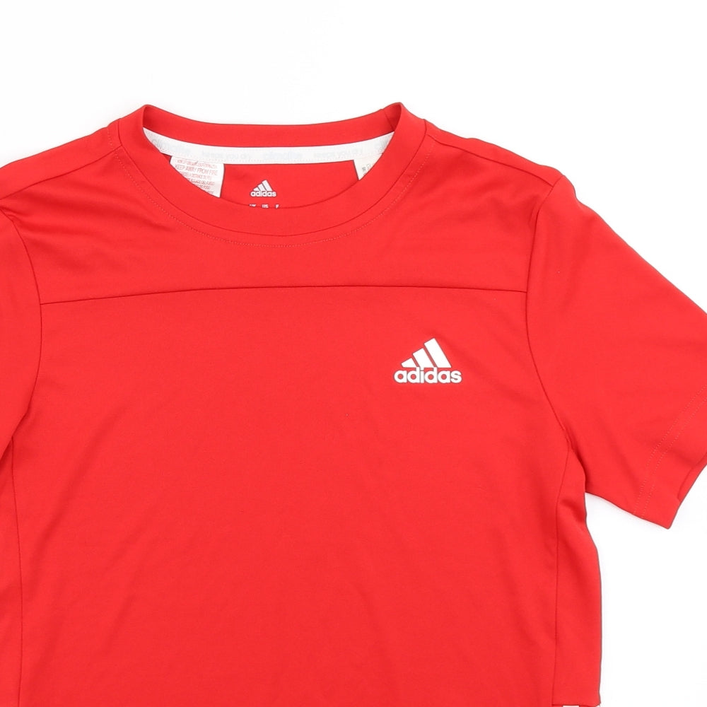 adidas Boys Red   Basic T-Shirt Size 11-12 Years