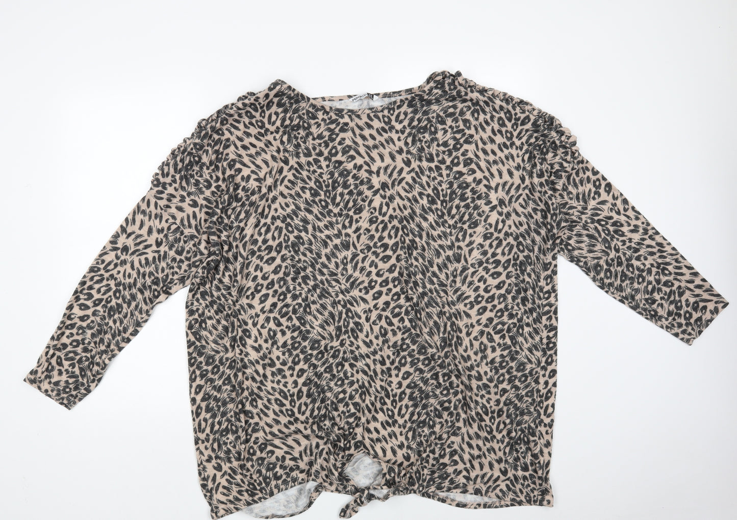 Pep &Co. Womens Beige Animal Print  Pullover Jumper Size 22