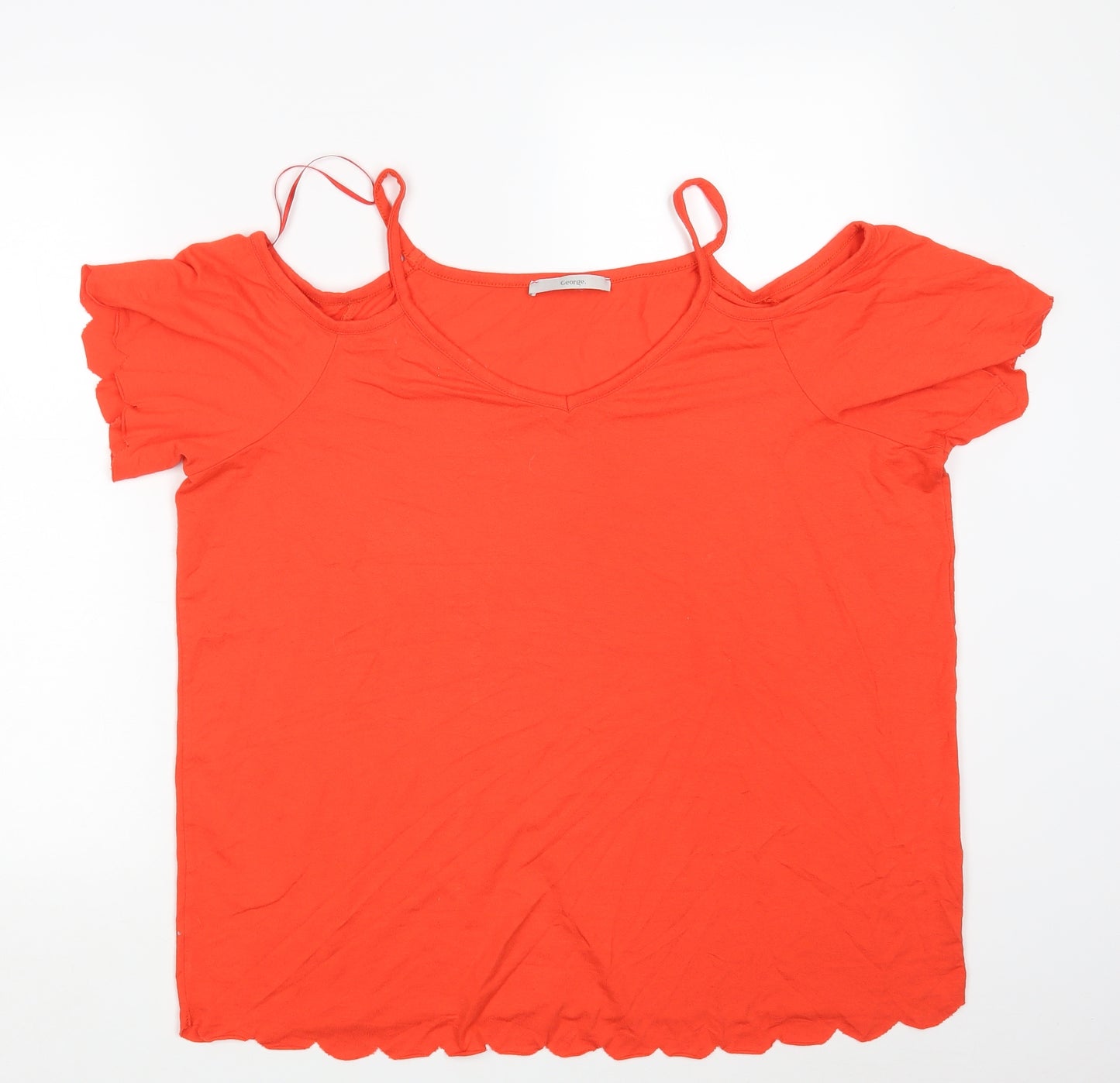 George Womens Orange   Basic T-Shirt Size 20