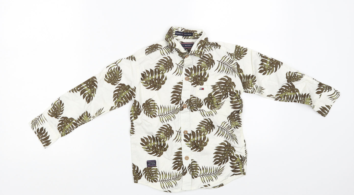 Tommy Hilfiger Boys Ivory Floral  Basic Button-Up One Size
