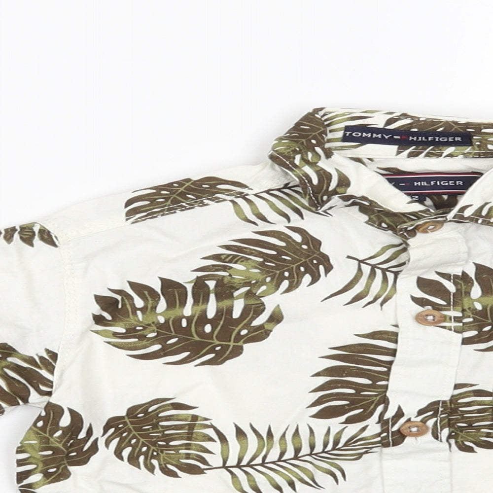 Tommy Hilfiger Boys Ivory Floral  Basic Button-Up One Size