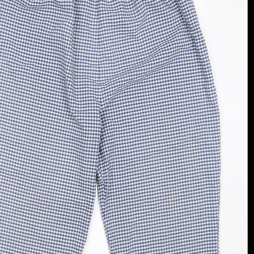 Preworn Womens Blue Check  Sweatpants Trousers Size 32 in L20 in