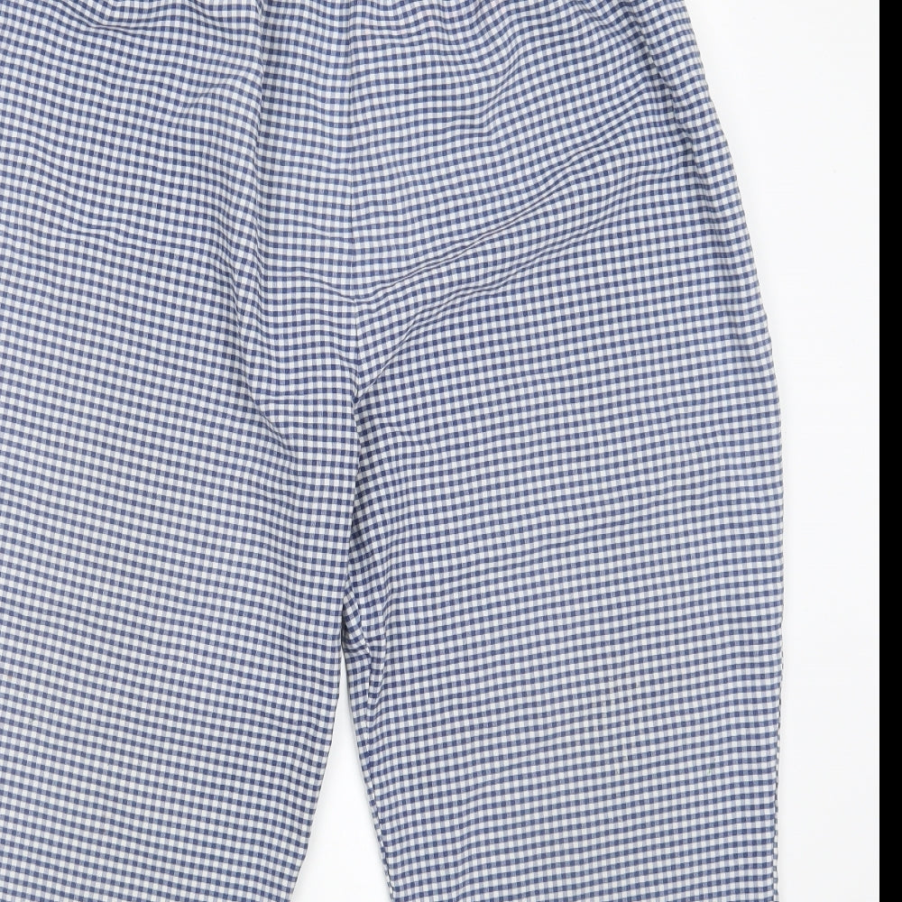 Preworn Womens Blue Check  Sweatpants Trousers Size 32 in L20 in