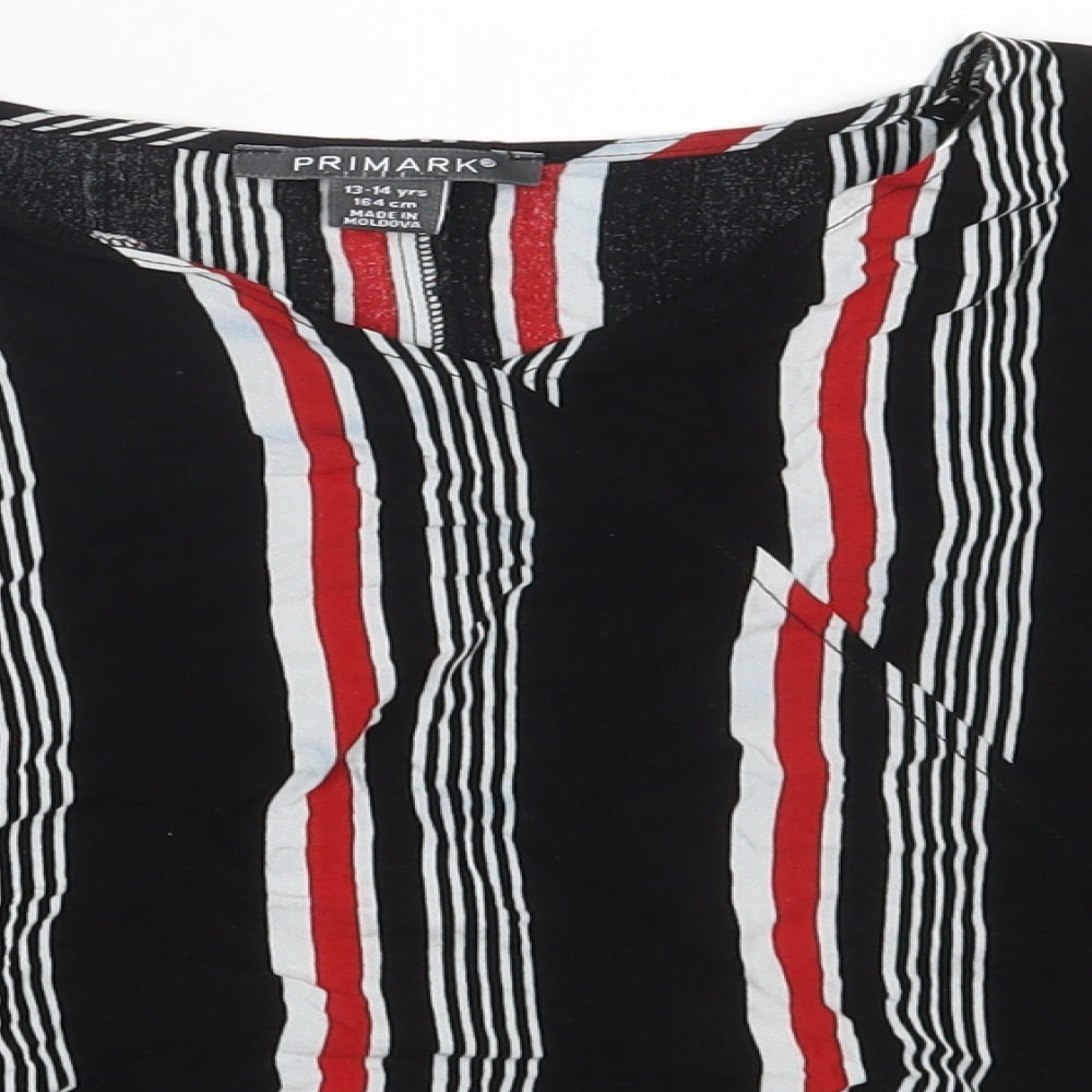 Primark Girls Multicoloured Striped  Basic T-Shirt Size 13-14 Years
