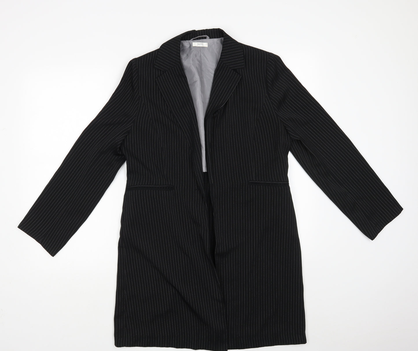 Littlewoods Womens Black Striped  Jacket Blazer Size 12