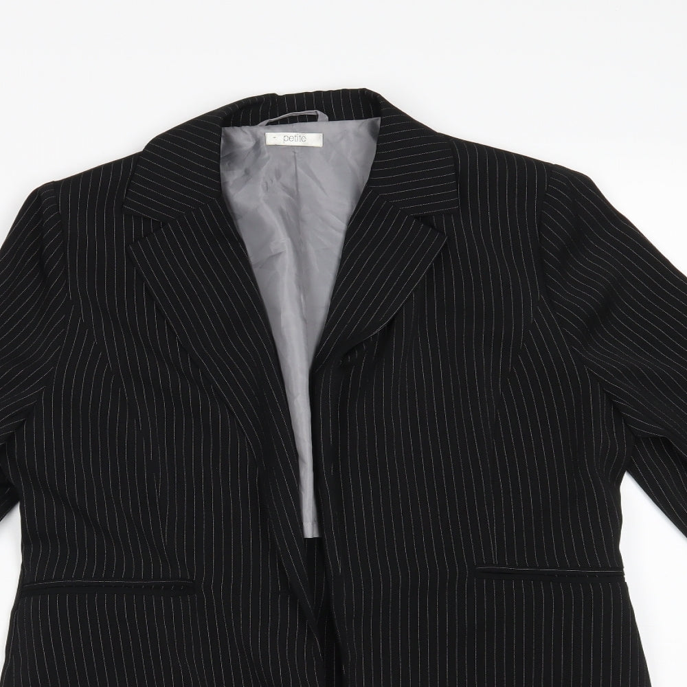 Littlewoods Womens Black Striped  Jacket Blazer Size 12