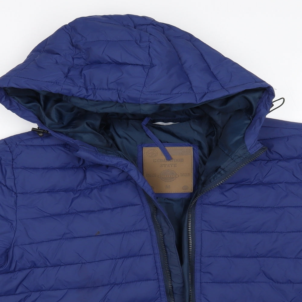 Cedar Wood State Mens Blue   Puffer Jacket Jacket Size M