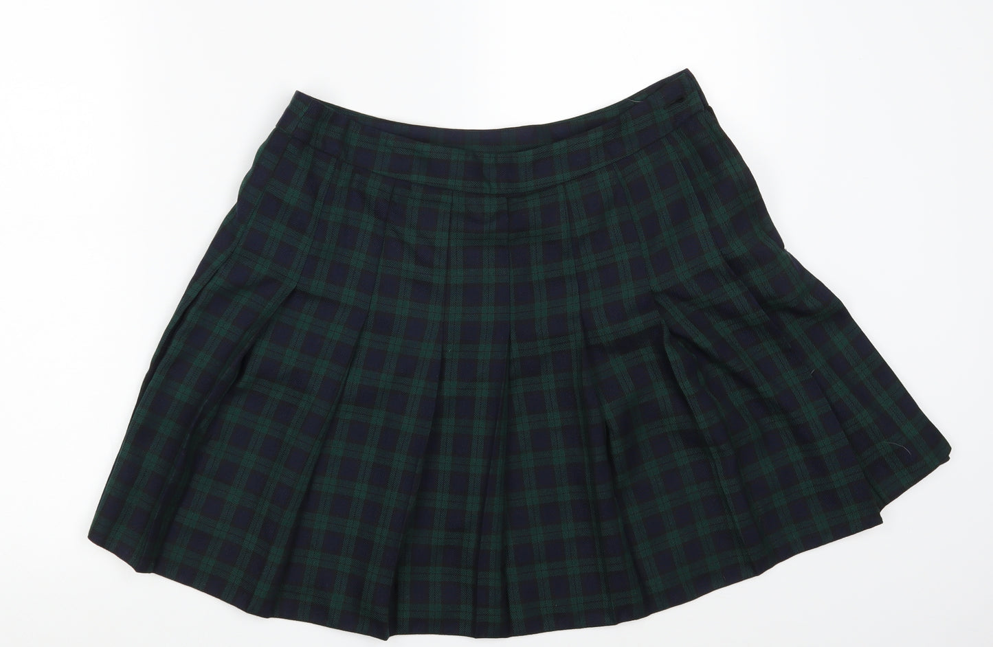 New Look Womens Green Check  Mini Skirt Size 14
