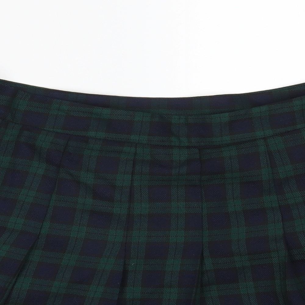 New Look Womens Green Check  Mini Skirt Size 14