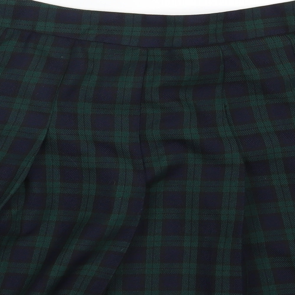 New Look Womens Green Check  Mini Skirt Size 14