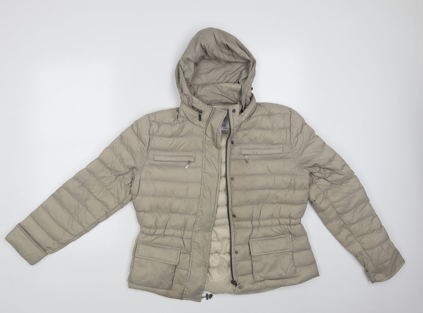 Antoni & Alison Womens Beige   Puffer Jacket Jacket Size 16