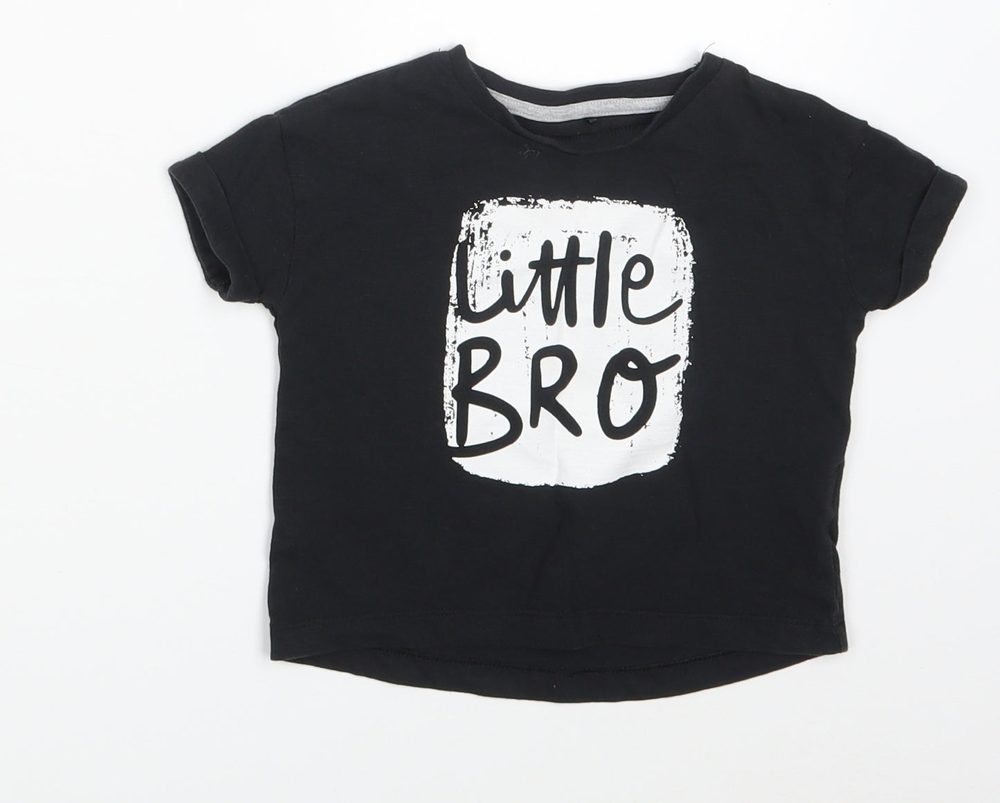 George Boys Black   Basic T-Shirt Size 12-18 Months  - Little Bro