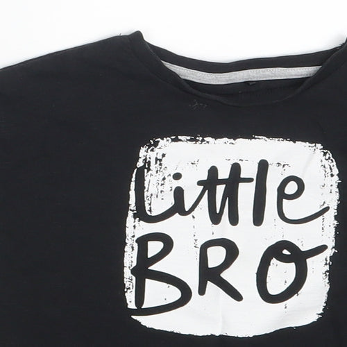 George Boys Black   Basic T-Shirt Size 12-18 Months  - Little Bro
