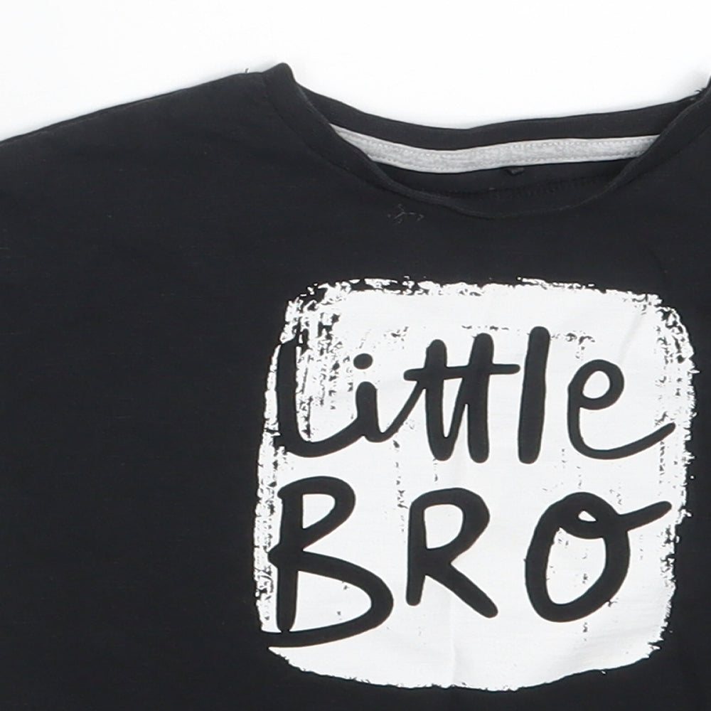 George Boys Black   Basic T-Shirt Size 12-18 Months  - Little Bro