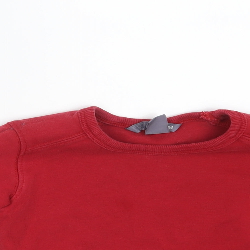 H&M Girls Red   Pullover Jumper Size 12-18 Months