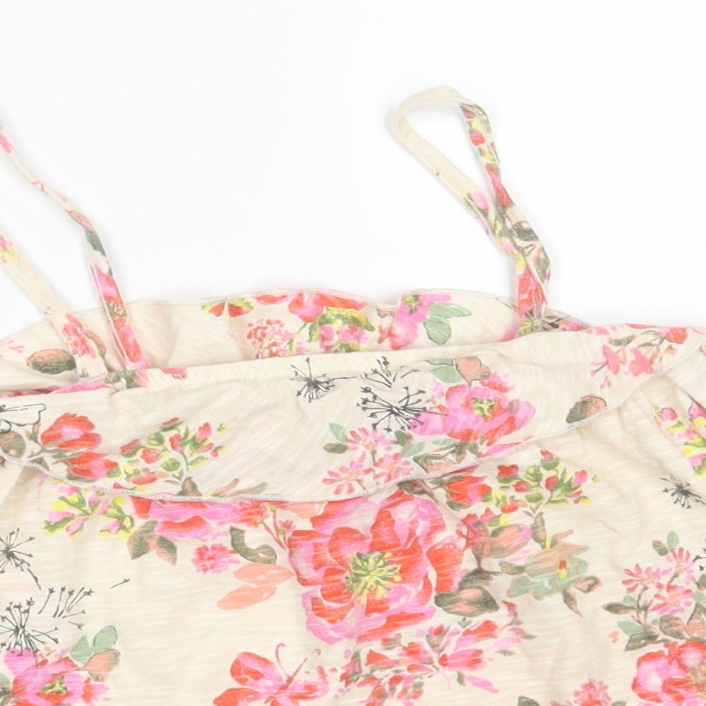 NEXT Girls Ivory Floral  Basic Tank Size 8 Years