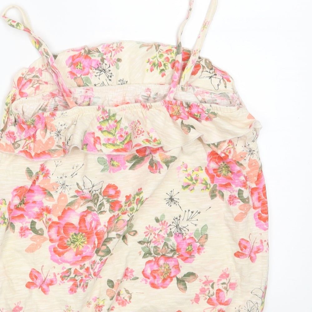 NEXT Girls Ivory Floral  Basic Tank Size 8 Years
