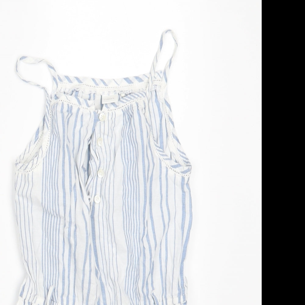 NEXT Girls White Striped  Jumpsuit One-Piece Size 9 Years