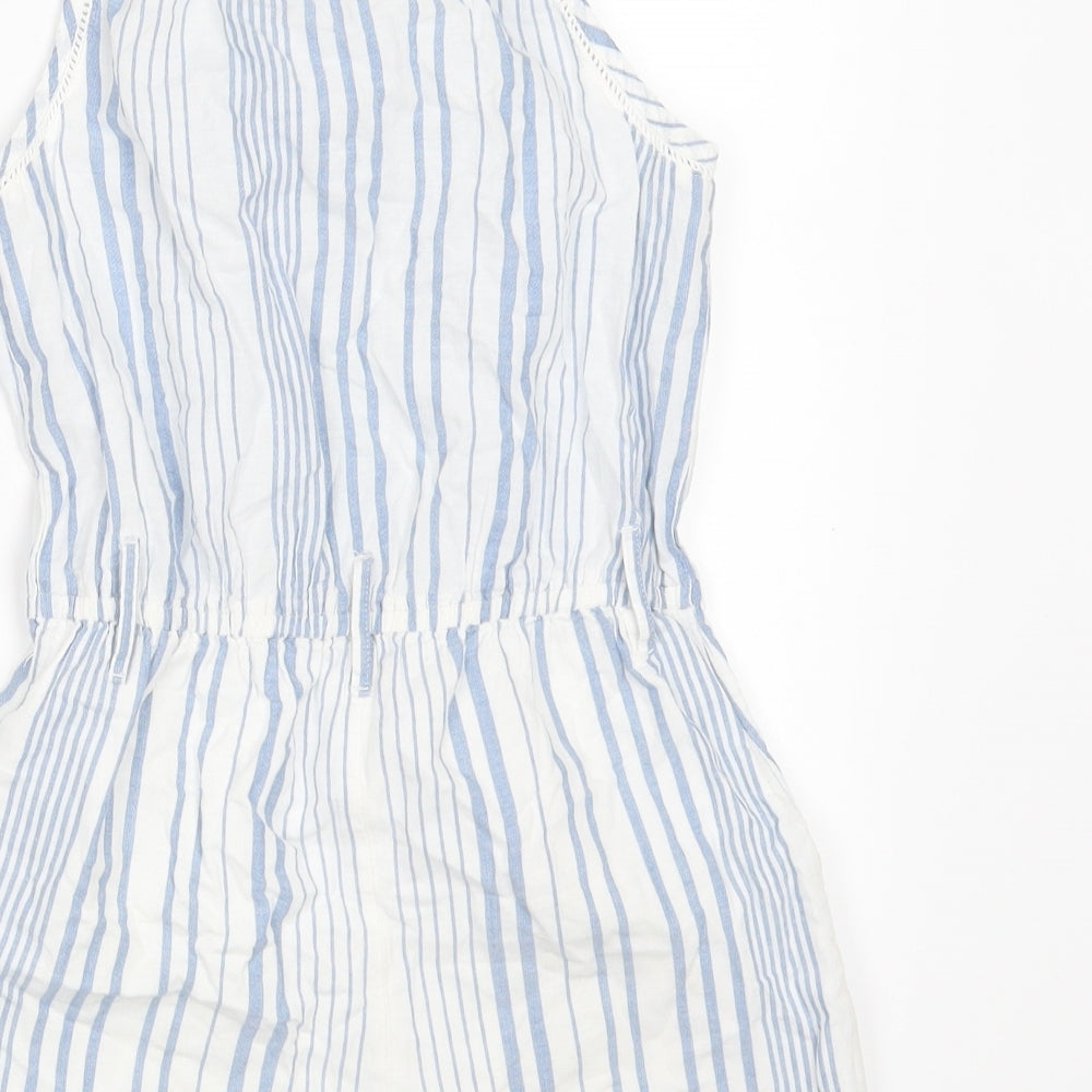 NEXT Girls White Striped  Jumpsuit One-Piece Size 9 Years