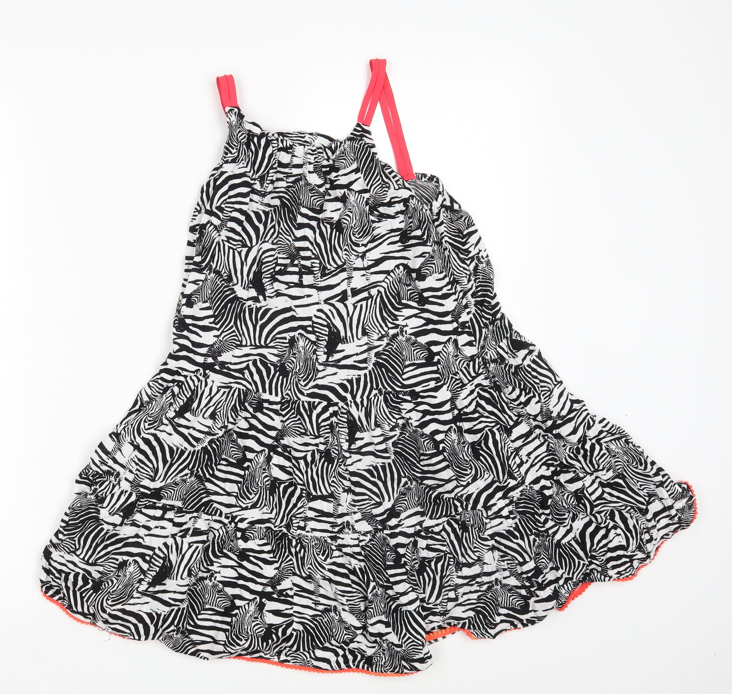 M&S Girls Black Animal Print  A-Line  Size 7-8 Years