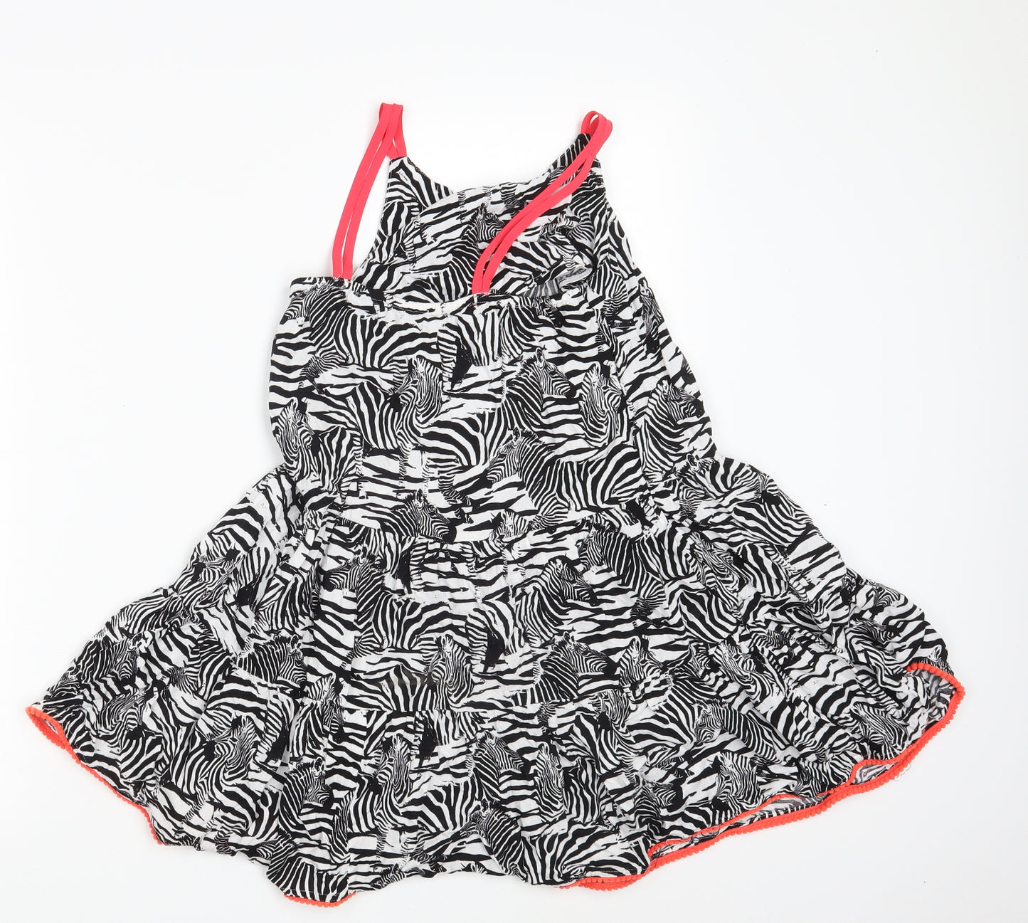 M&S Girls Black Animal Print  A-Line  Size 7-8 Years
