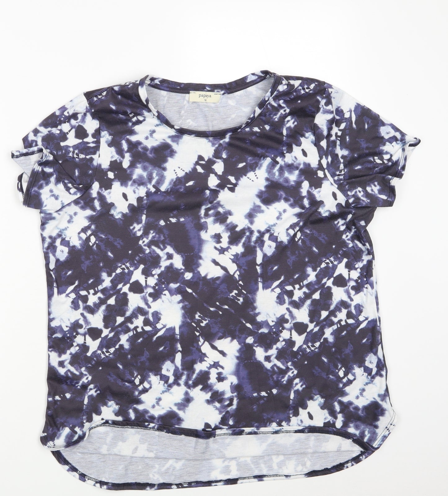 Papaya Womens Blue Colourblock  Basic T-Shirt Size 16