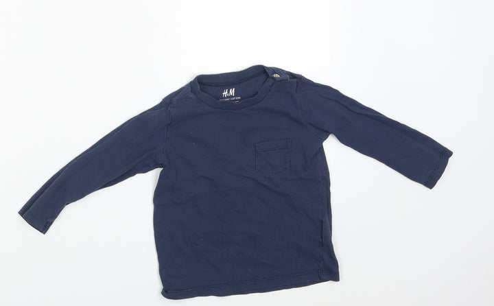 H&M Boys Blue   Basic T-Shirt Size 12-18 Months