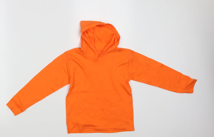 Preworn Girls Orange Pullover Hoodie One Size