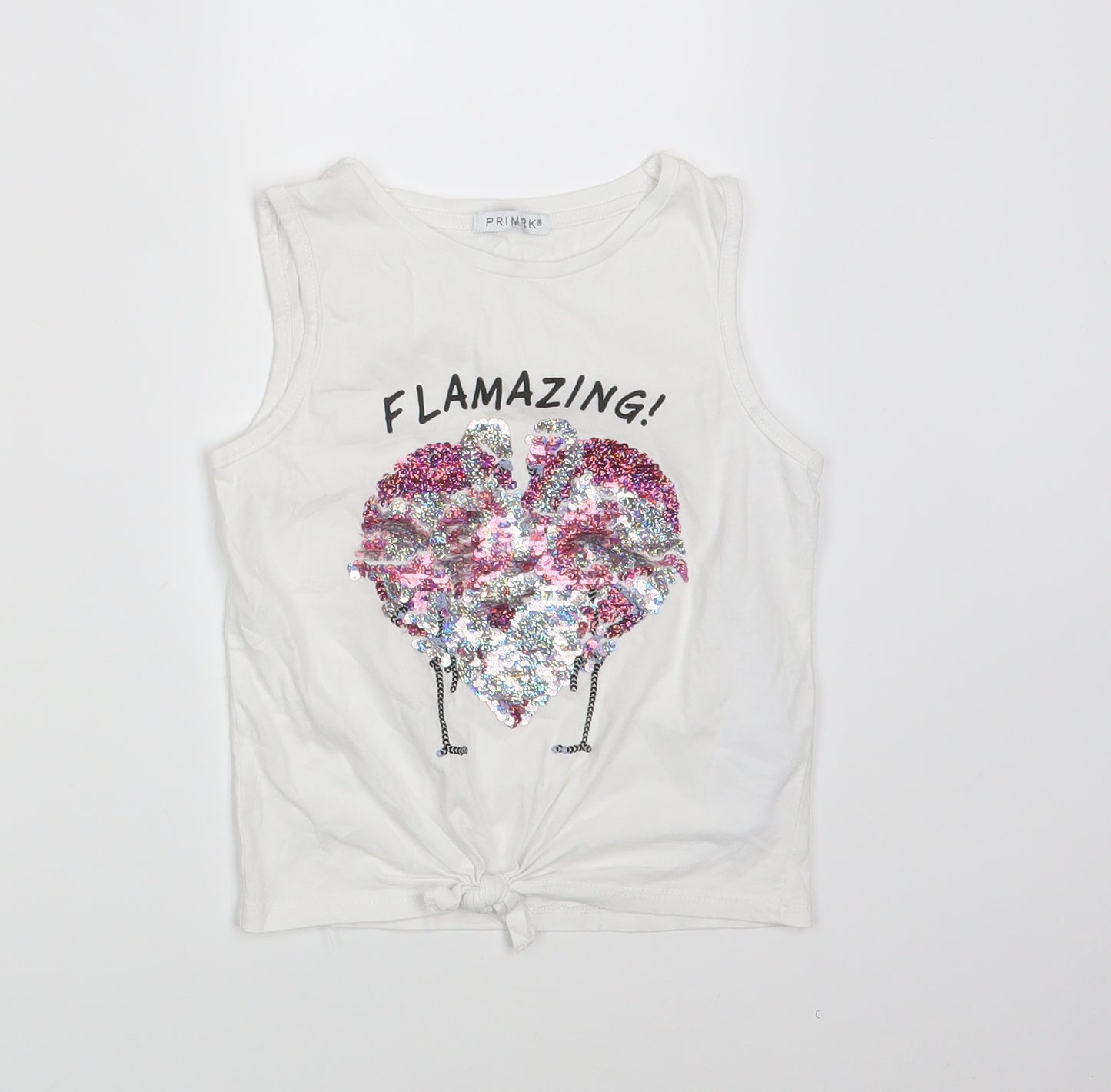 Primark Girls White   Basic T-Shirt Size 6 Years