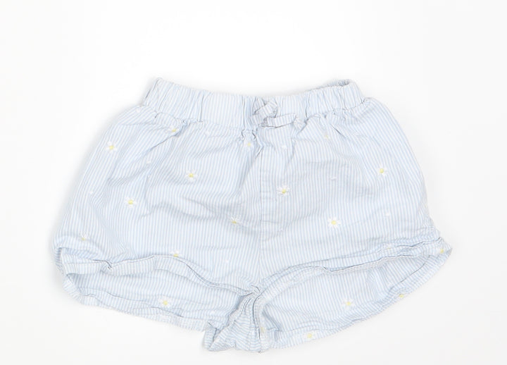 TU Girls White Floral  Hot Pants Shorts Size 6-7 Years - Waist 18in