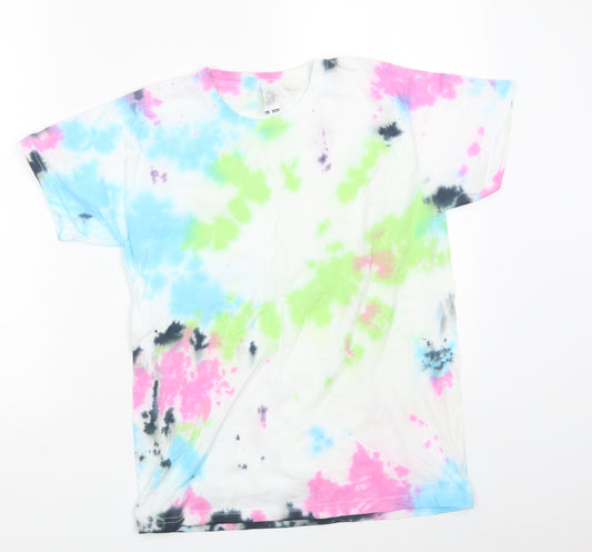 Front view of Fruit of the Loom girls’ multicoloured colourblock basic t-shirt, size 12-13, years