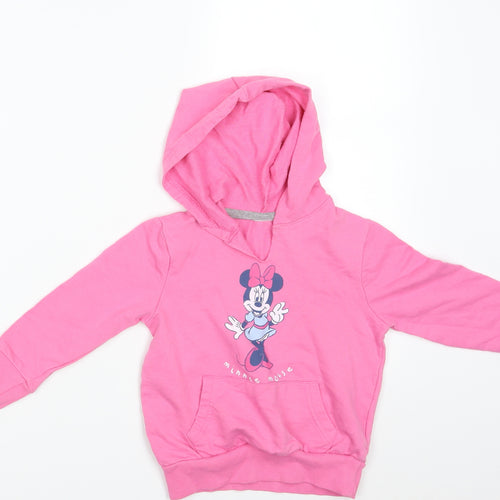 Minnie Mouse Girls Pink   Pullover Hoodie One Size