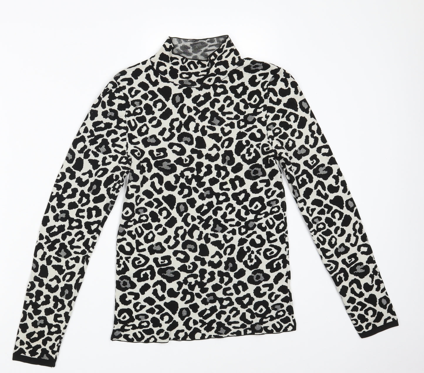 River Island Womens White Animal Print  Pullover Jumper Size 10