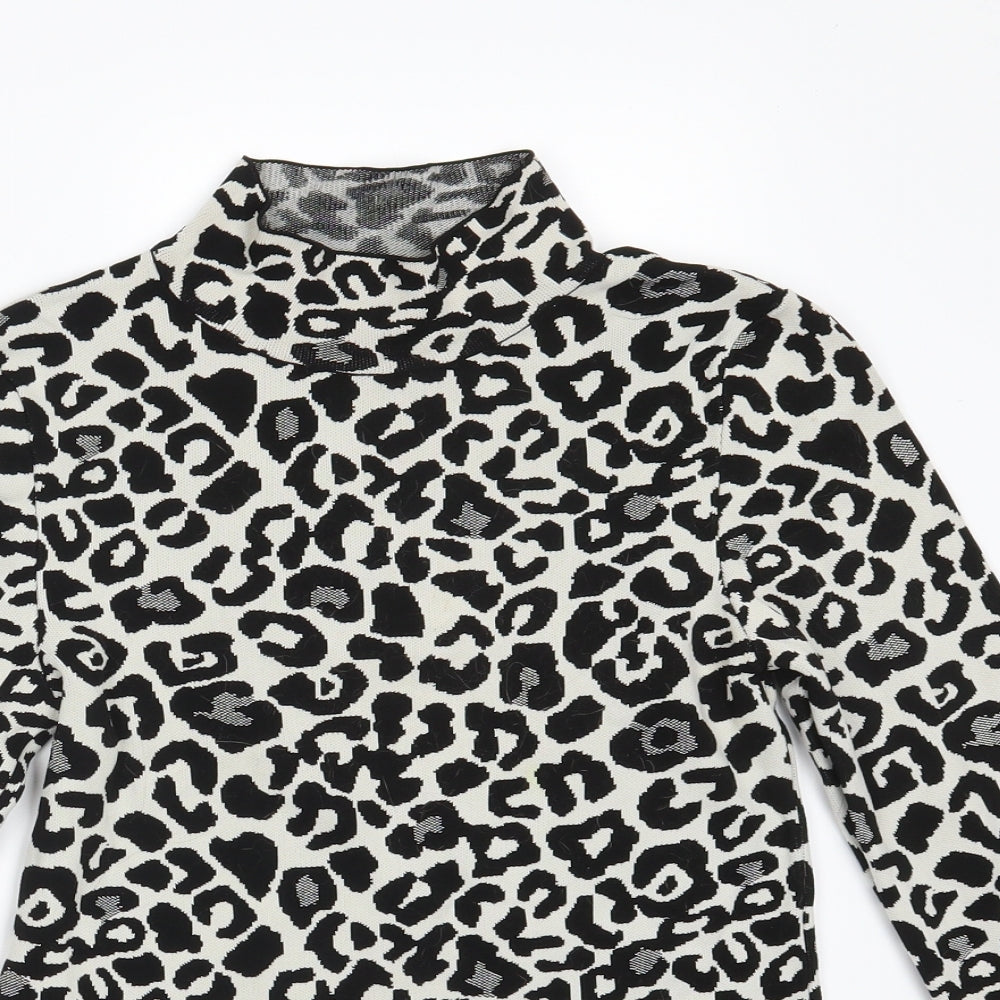 River Island Womens White Animal Print  Pullover Jumper Size 10