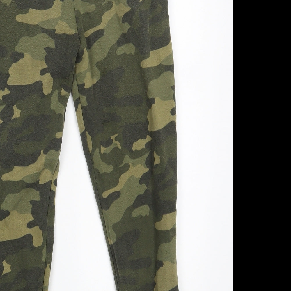 M&S Boys Green Camouflage  Jogger Trousers Size 10-11 Years