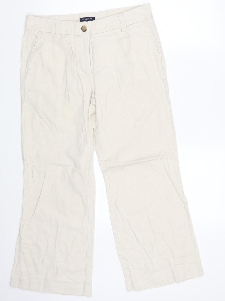 Land's End Womens Beige Bloomer Trousers Size 12 L25 in