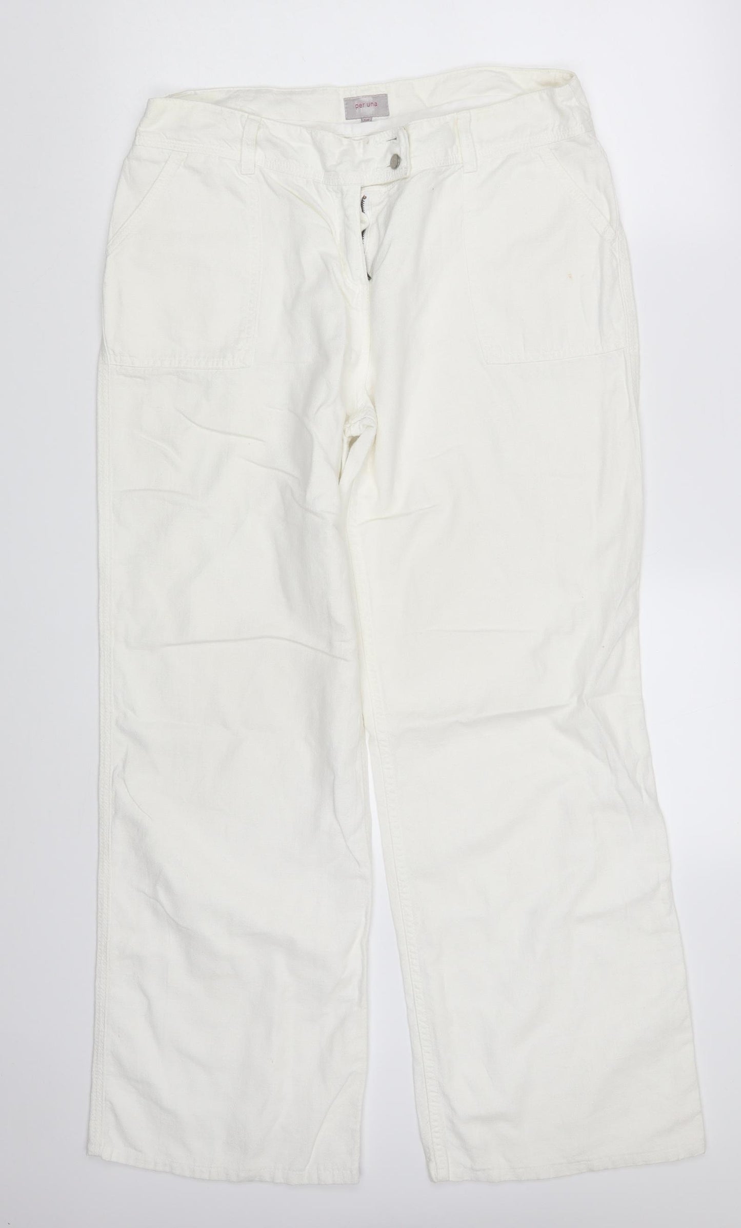 Per Una Womens Ivory   Bloomer Trousers Size 14 L30 in
