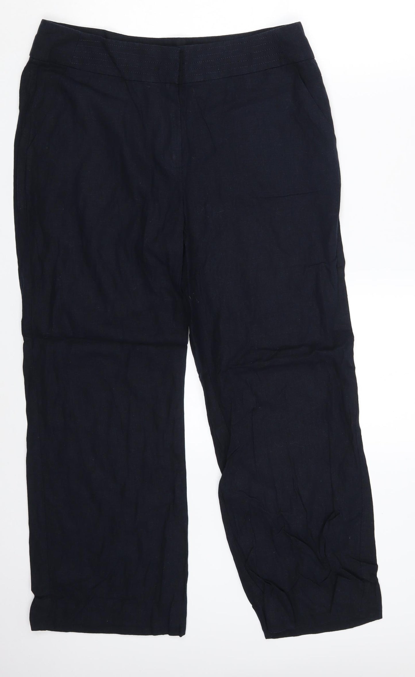 M&S Womens Blue   Bloomer Trousers Size 14 L27 in