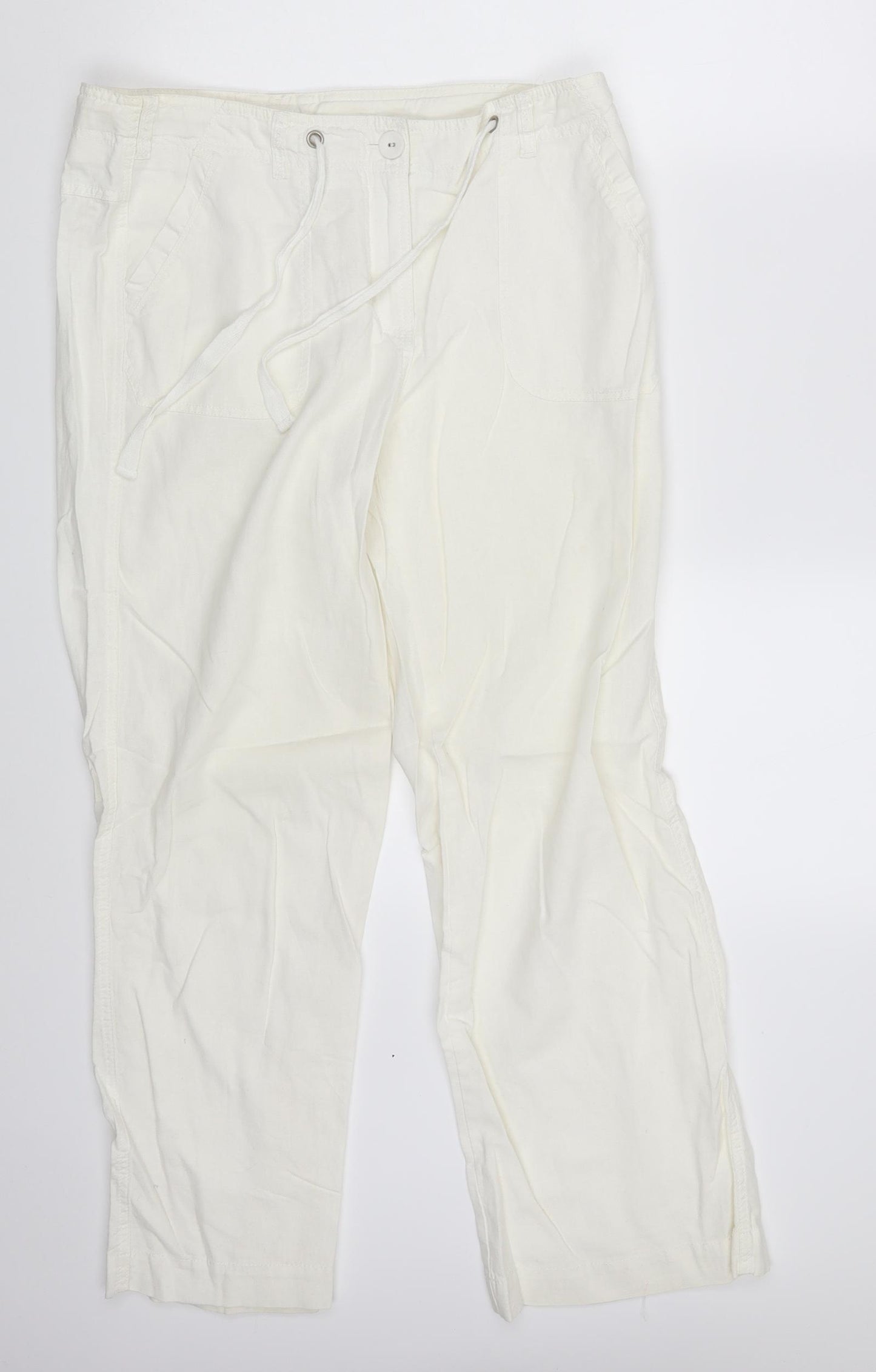 TU Womens White   Bloomer Trousers Size 12 L28 in