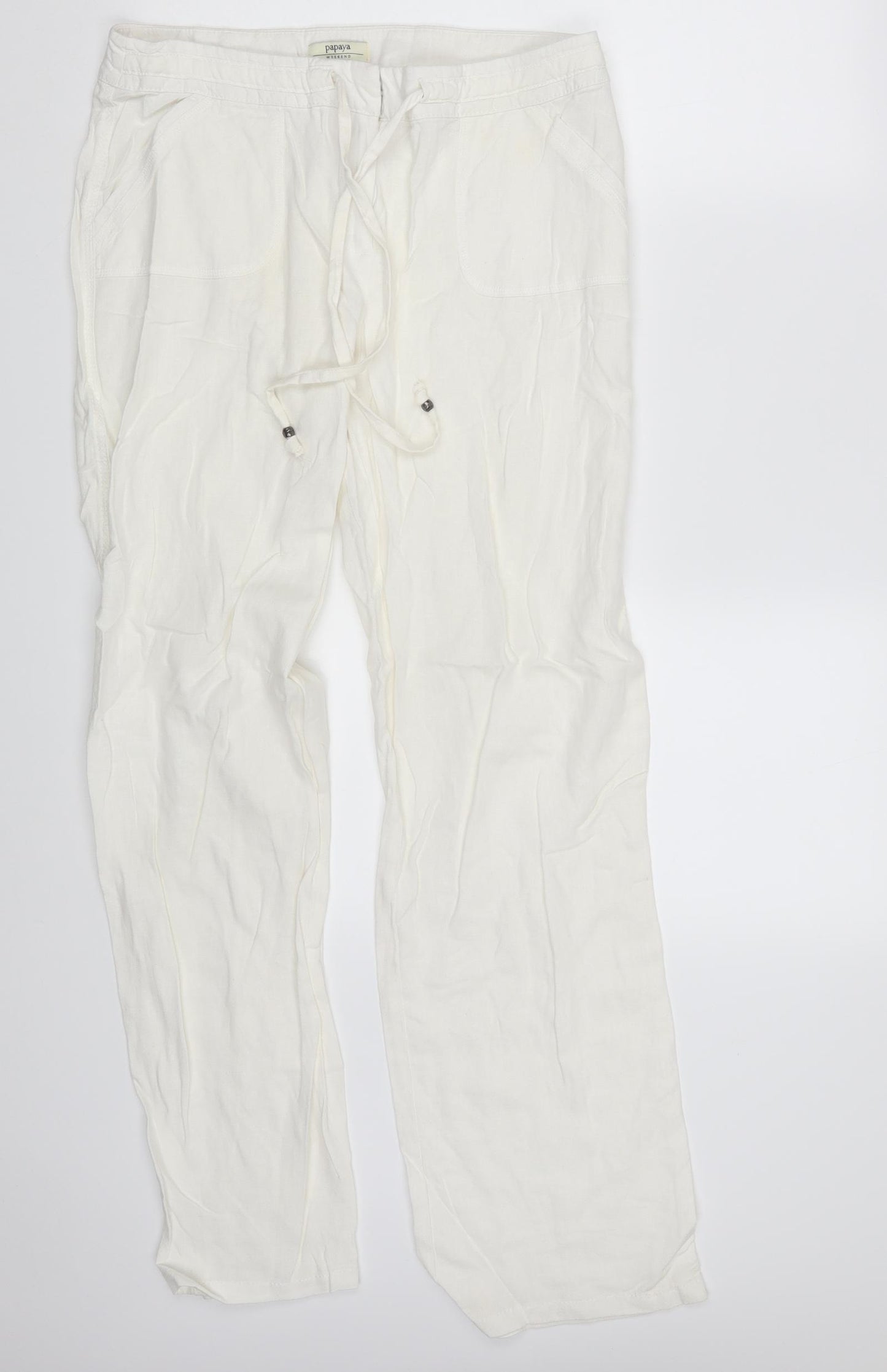 Papaya Womens White   Bloomer Trousers Size 12 L30 in