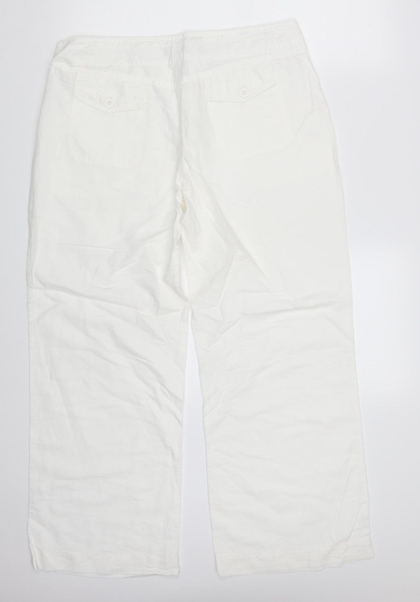 Mia Moda Womens White   Bloomer Trousers Size 14 L28 in