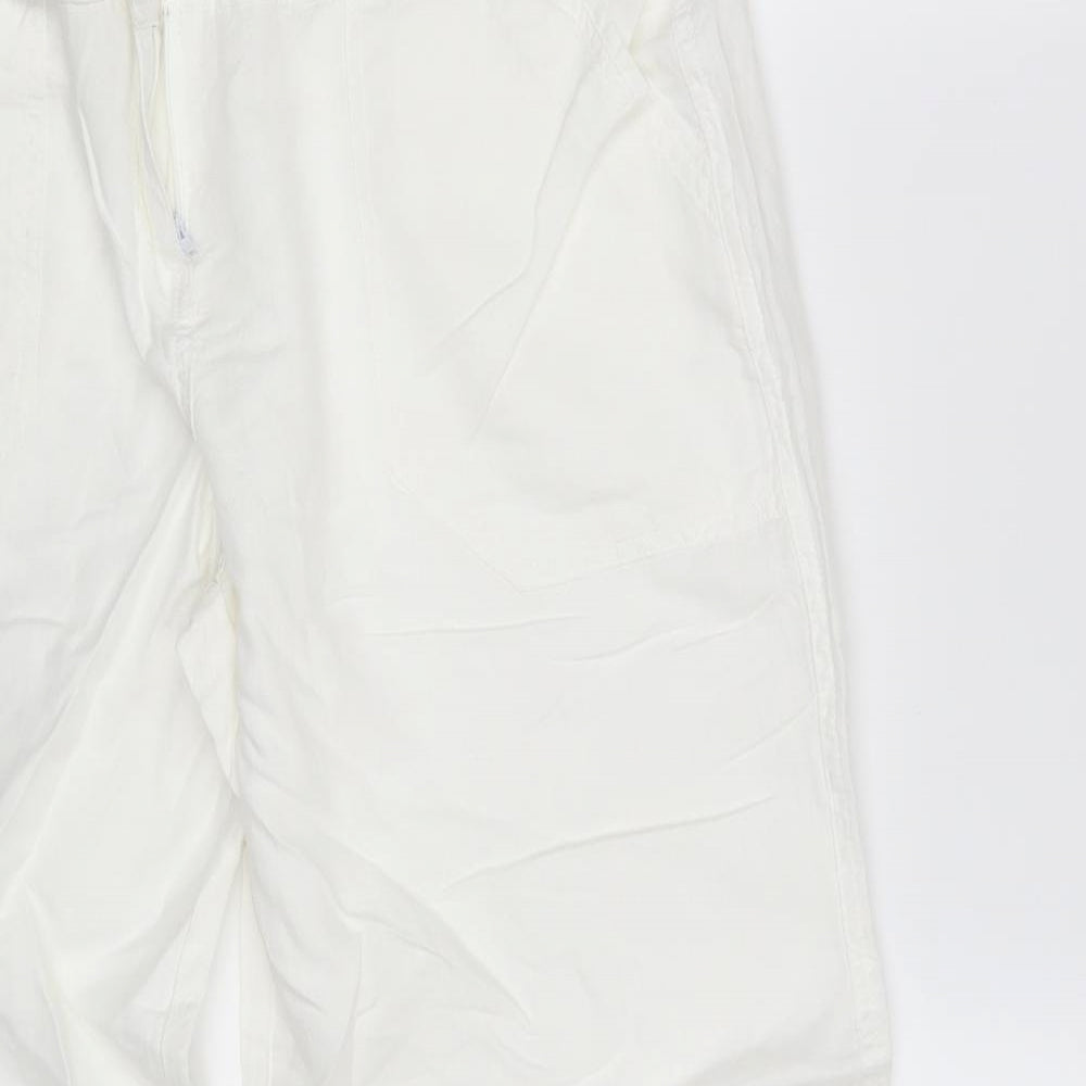Mia Moda Womens White   Bloomer Trousers Size 14 L28 in