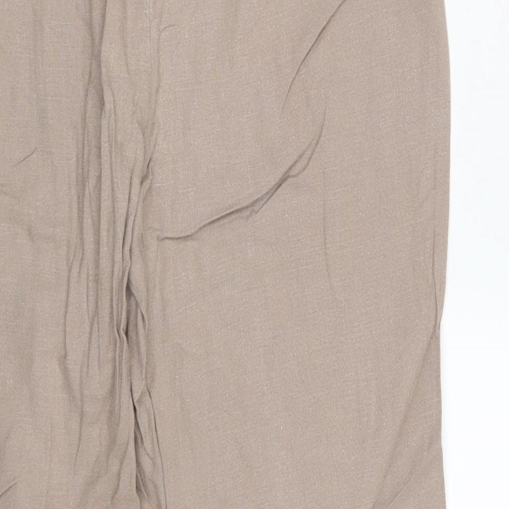 M&S Womens Beige   Bloomer Trousers Size 12 L27 in